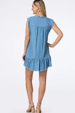 Cato Frayed Chambray Dress> Dresses