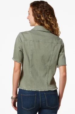 Cato Frayed Short Sleeve Denim Jacket> Jackets & Vests|Jeans