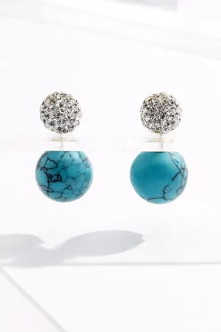 Cato Front Back Button Earrings> Earrings