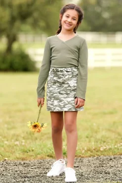 Cato Girls Camo Mini Skirt> Bottoms