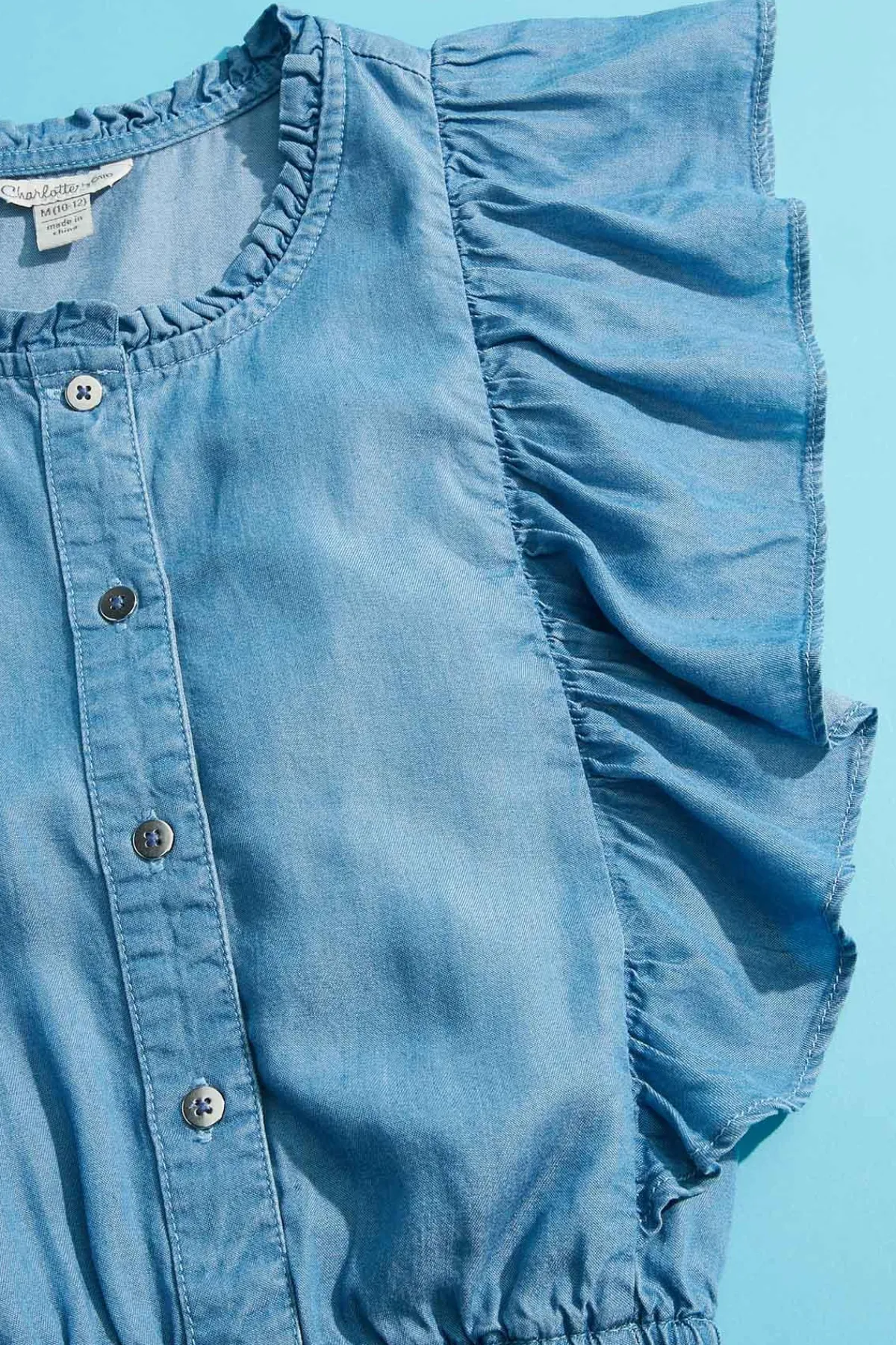 Cato Girls Chambray Ruffled Top> Tops & Jackets