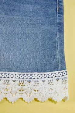 Cato Girls Crochet Trim Denim Shorts><noscript><img width=