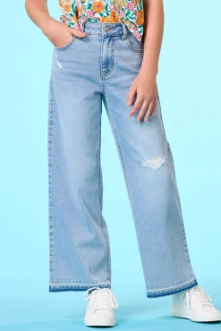 Cato Girls Distressed Wide Leg Jeans> Bottoms