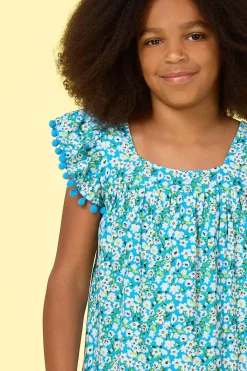 Cato Girls Floral Pom Pom Dress><noscript><img width=