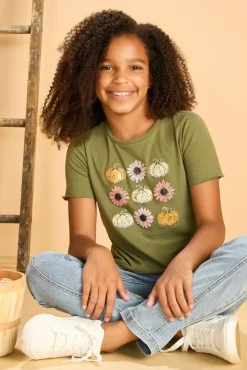 Cato Girls Flower And Pumpkin Tee> Tops & Jackets