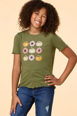 Cato Girls Flower And Pumpkin Tee> Tops & Jackets