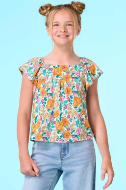 Cato Girls Flutter Sleeve Babydoll Top> Tops & Jackets
