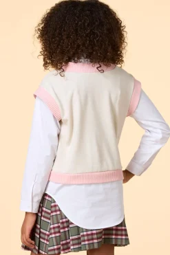 Cato Girls Layered Poplin Sweater><noscript><img width=