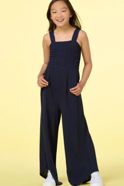 Cato Girls Navy Smocked Jumpsuit> Dresses