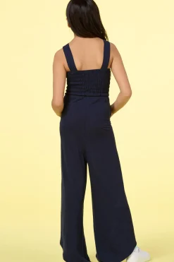 Cato Girls Navy Smocked Jumpsuit> Dresses