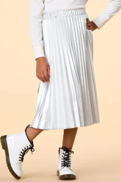 Cato Girls Pleated Metallic Midi Skirt> Bottoms