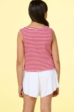 Cato Girls Red And White Stripe Tank> Tops & Jackets