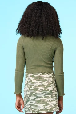 Cato Girls Ribbed Faux Wrap Top><noscript><img width=