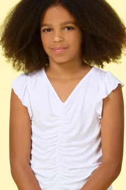 Cato Girls Solid Ruched Top><noscript><img width=