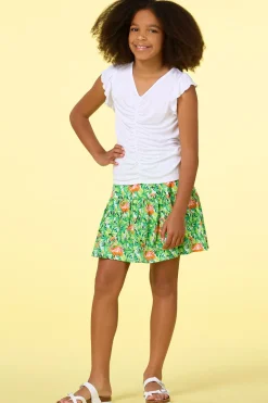 Cato Girls Solid Ruched Top><noscript><img width=