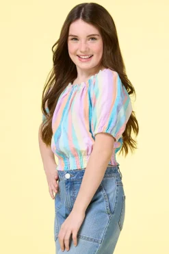 Cato Girls Stripe Linen Top> Tops & Jackets
