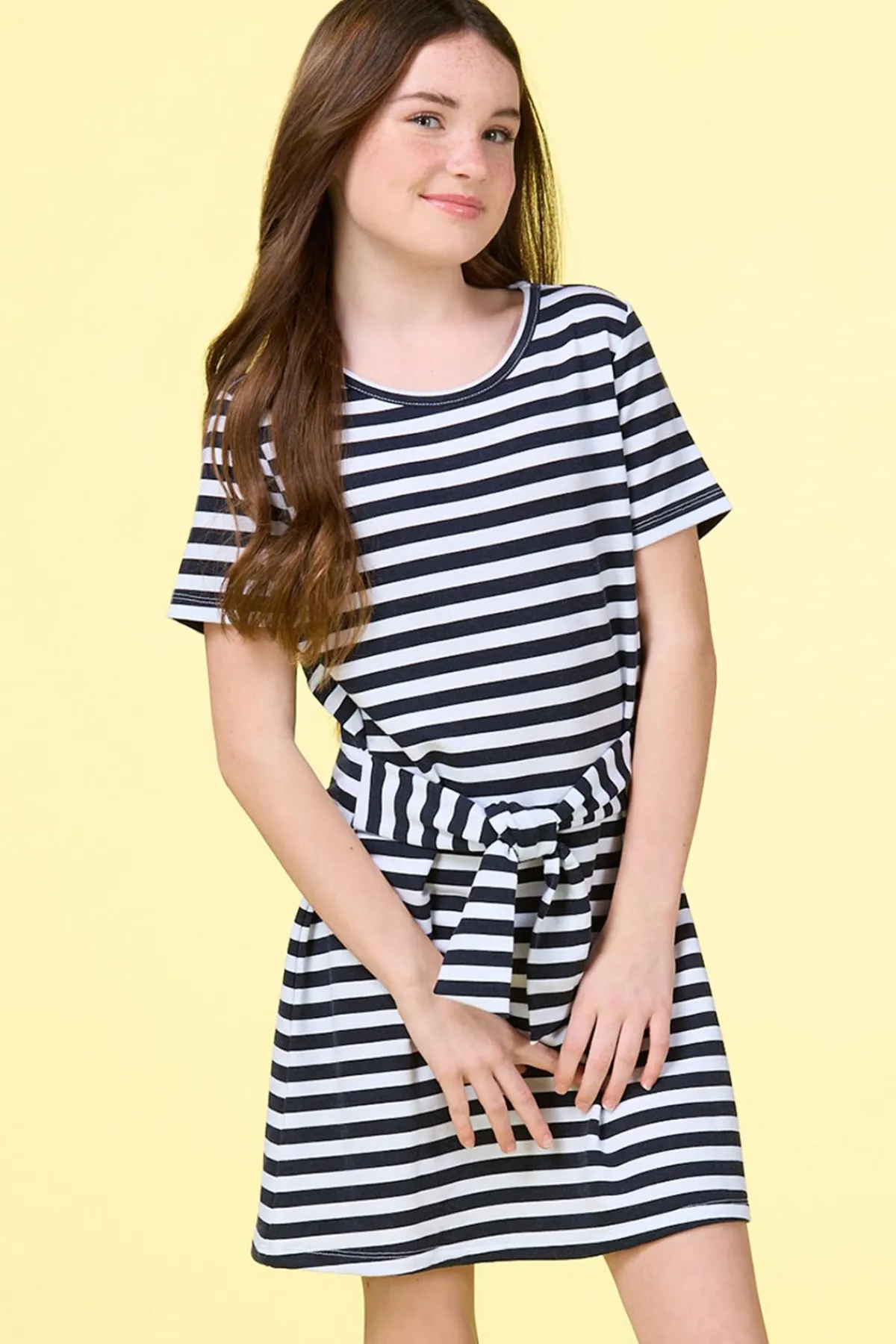 Cato Girls Stripe Tie Waist Dress> Dresses