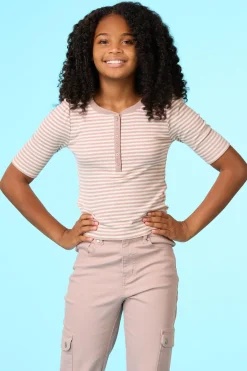 Cato Girls Striped Puff Sleeve Top> Tops & Jackets