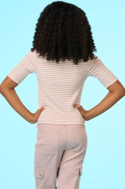 Cato Girls Striped Puff Sleeve Top><noscript><img width=