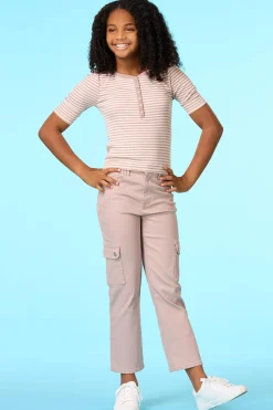 Cato Girls Striped Puff Sleeve Top><noscript><img width=