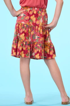Cato Girls Tiered Button Floral Skirt><noscript><img width=