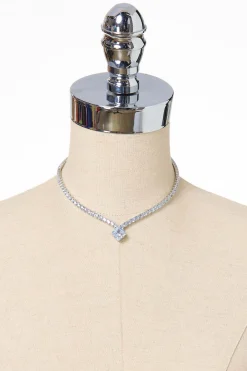 Cato Glass Charm Rhinestone Short Necklace> Social Occasion|Necklaces