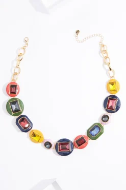 Cato Glass Enamel Oval Chain Necklace> Necklaces