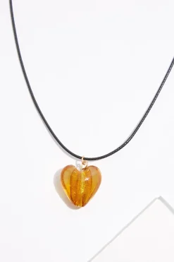 Cato Glass Puffy Heart Adjustable Necklace><noscript><img width=