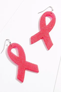 Cato Glitter Awareness Ribbon Earrings> Earrings