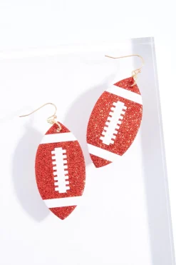 Cato Glitter Football Earrings><noscript><img width=