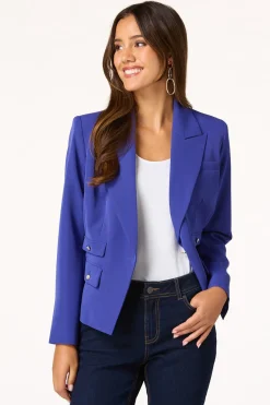 Cato Gold Button Blue Blazer> Suiting|Jackets & Vests