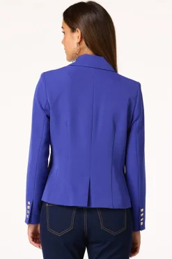 Cato Gold Button Blue Blazer> Suiting|Jackets & Vests