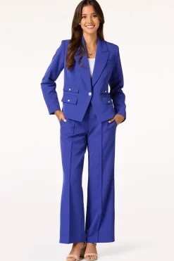 Cato Gold Button Blue Blazer><noscript><img width=