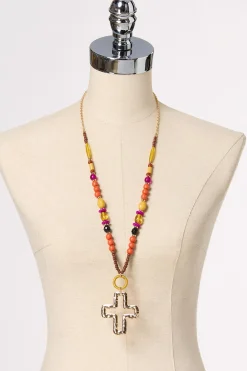 Cato Cutout Cross Pendant Necklace> Inspirational|Necklaces