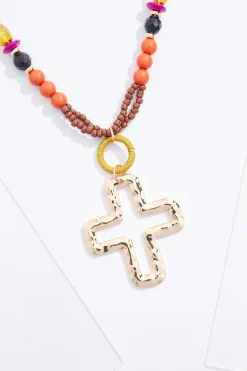 Cato Cutout Cross Pendant Necklace><noscript><img width=