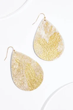 Cato Foiled Fur Tear Earrings> Earrings