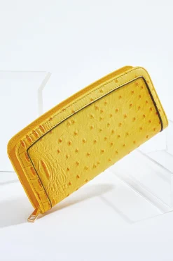 Cato Golden Textured Wallet> Handbags