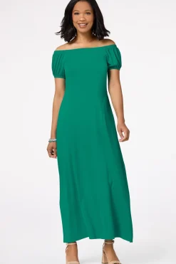 Cato Green Cold Shoulder Maxi Dress><noscript><img width=