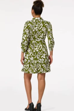 Cato Green Floral Shirt Dress> Dresses