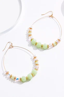 Cato Green Glass Wire Tear Earrings> Earrings