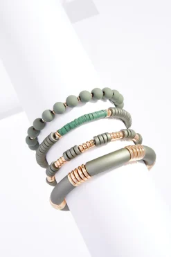 Cato Green Gold Stretch Bracelet Set> Bracelets