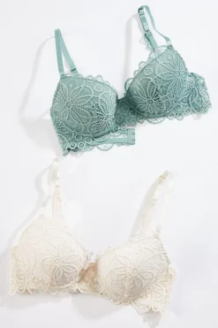 Cato Green Ivory Lace Bra Set> Intimates