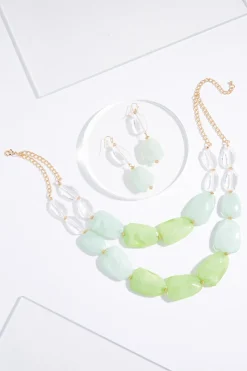 Cato Green Lucite Layered Necklace Set> Sets|Necklaces