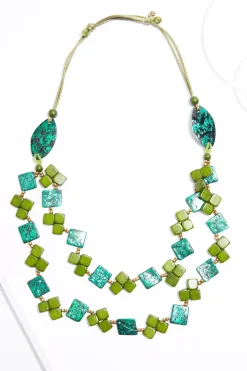 Cato Green Mix Layered Adjustable Necklace> Necklaces