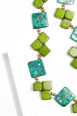 Cato Green Mix Layered Adjustable Necklace><noscript><img width=