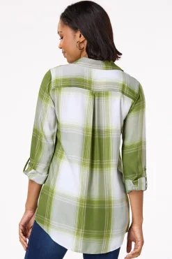 Cato Green Plaid Tunic><noscript><img width=