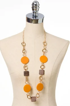 Cato Green Wood Gold Ring Long Necklace Set> Sets|Necklaces