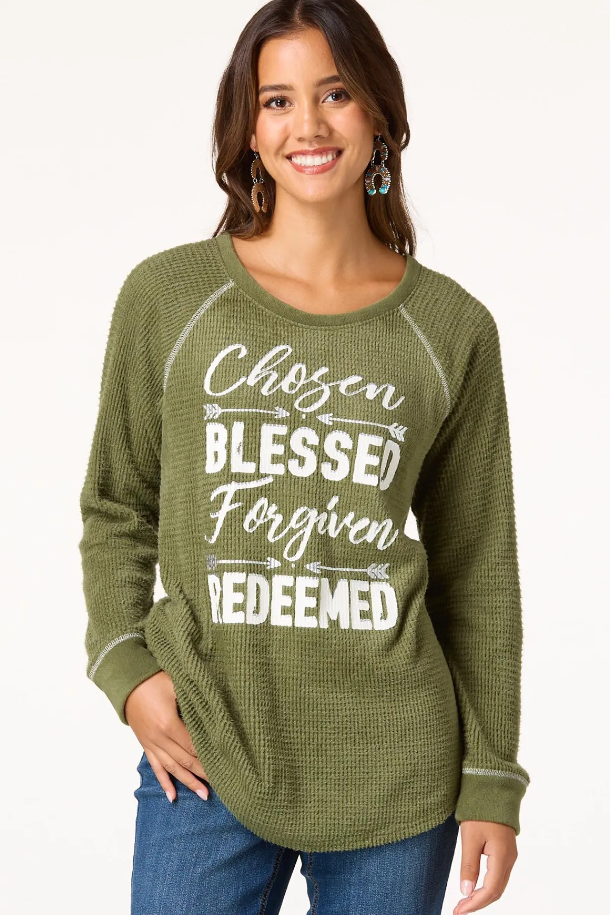 Cato Inspirational Waffle Top> Tops