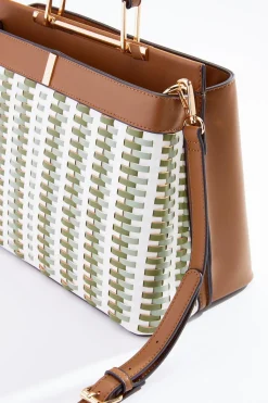 Cato Intricate Woven Satchel><noscript><img width=