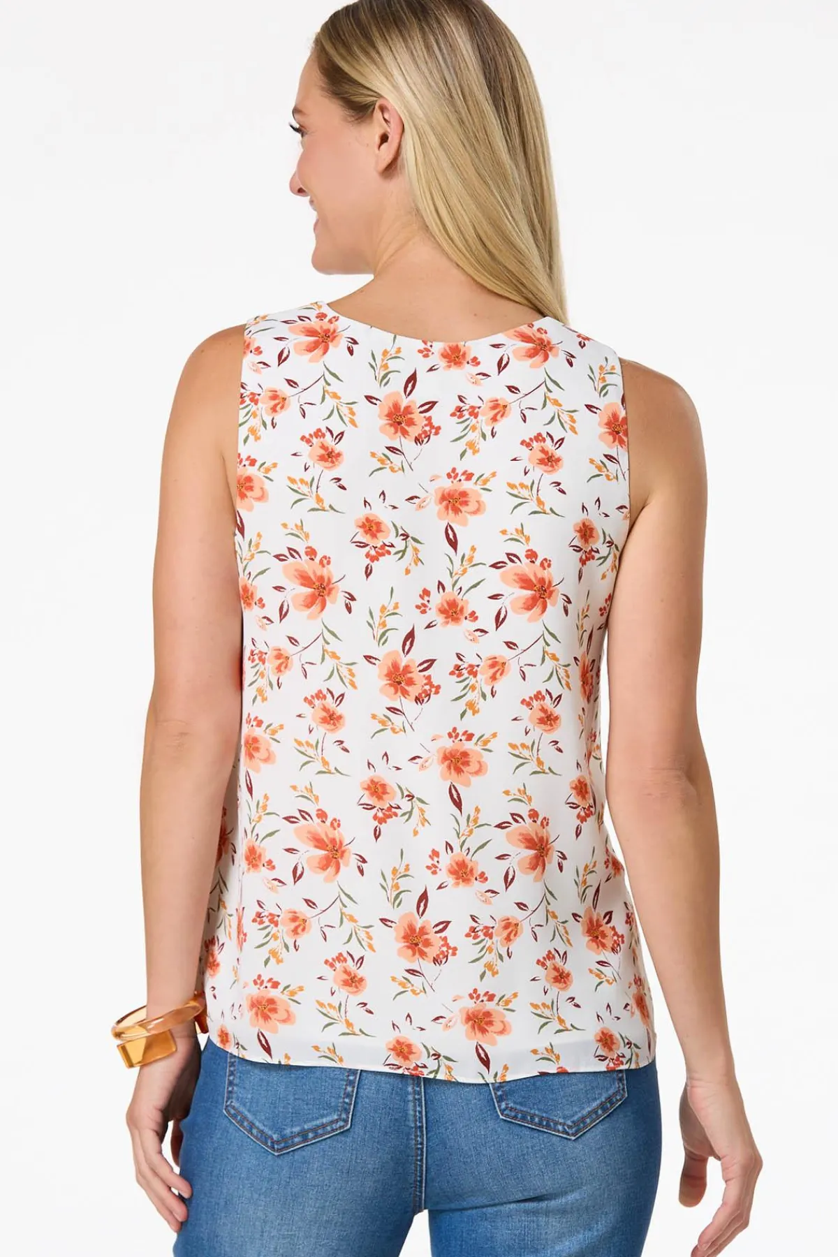 Cato Ivory Floral Layered Tank> Tops